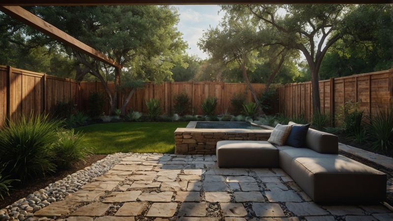 Sunken Spa Backyard with Sectional