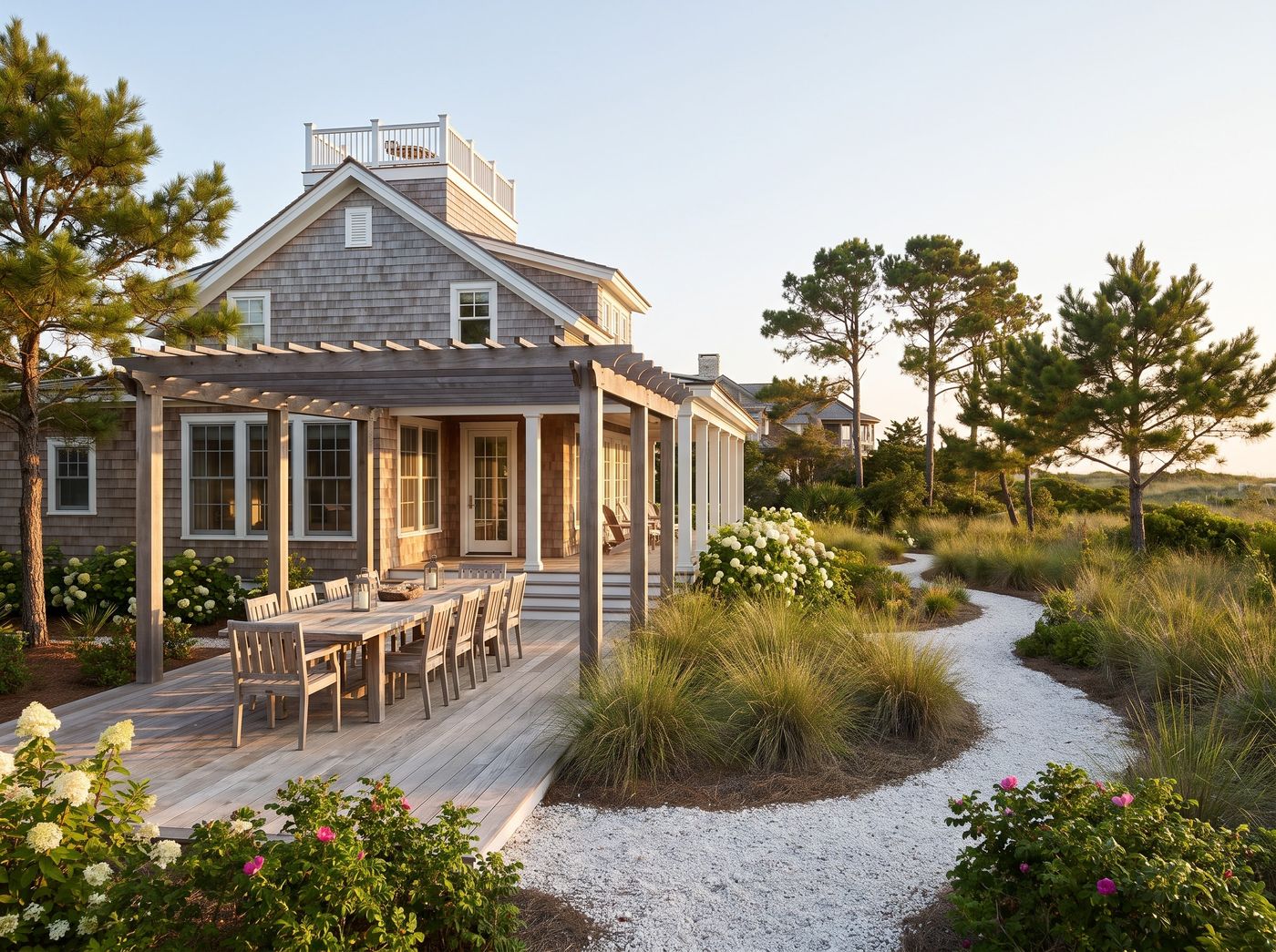 Beach House Deck with Dining Pergola