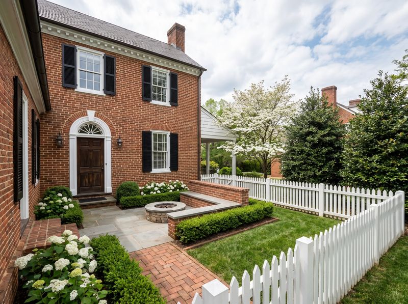 Colonial Patio with Fire Pit and Bench