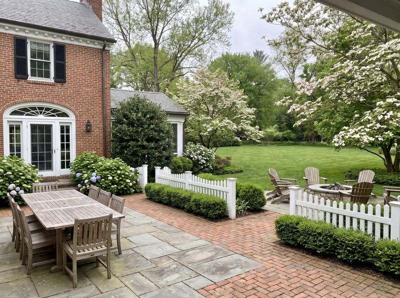 Colonial Patio with Fire Pit and Dining
