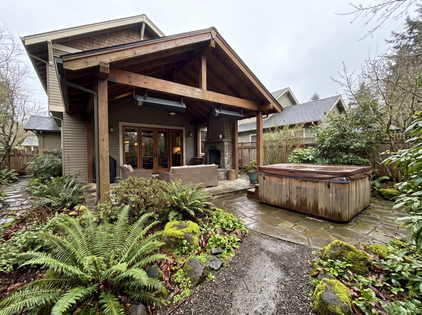 Covered Patio with Cedar Hot Tub