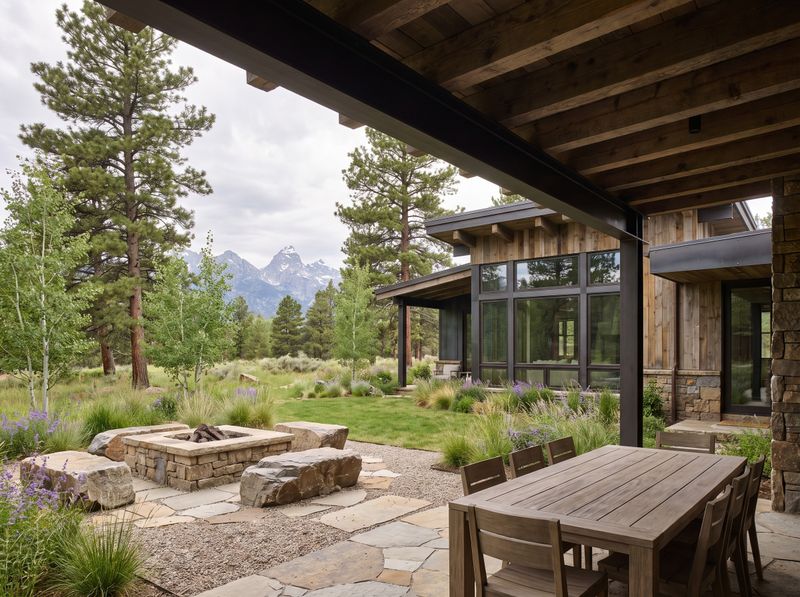Covered Timber Patio with Mountain View