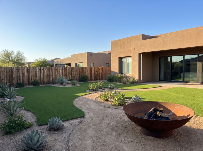 Curving Artificial Turf with Fire Bowl