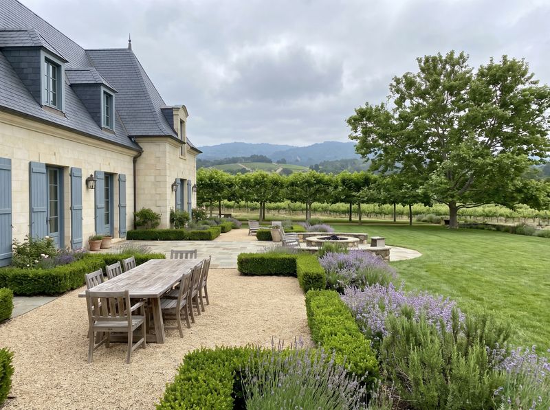 Limestone Estate Backyard with Fire Pit