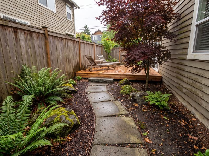 Raised Timber Deck with Paver Pathway