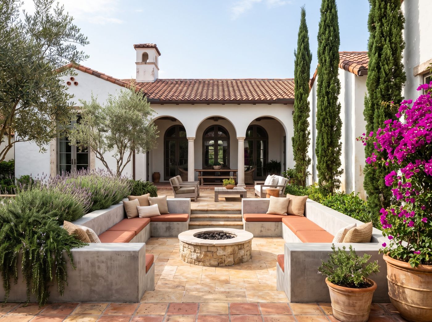 Sunken Lounge with Stone Fire Pit