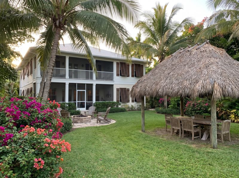 Thatched Palapa Beside Stone Fire Pit