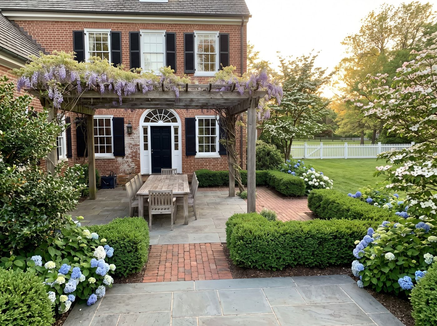 Wisteria Pergola over Bluestone Dining Patio