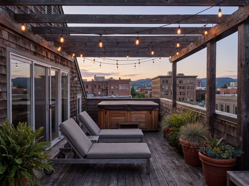 Cedar Rooftop Deck with Hot Tub