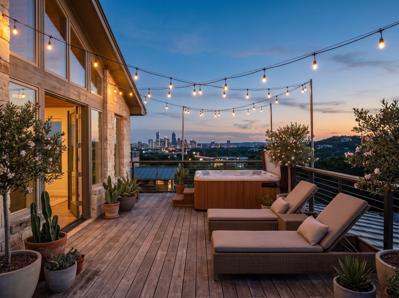Rooftop Terrace with Hot Tub and Loungers