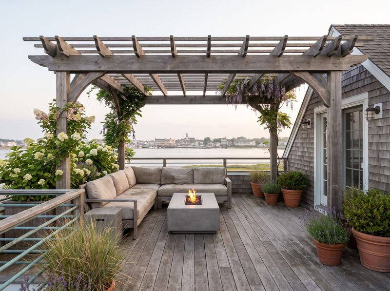 Shingled Rooftop Deck with Timber Pergola