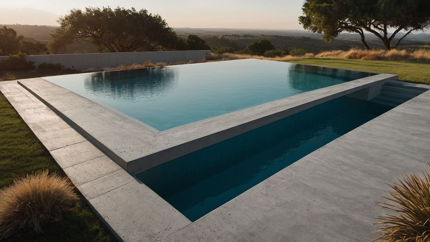 Infinity Pool Overlooking Hill Country at Sunset