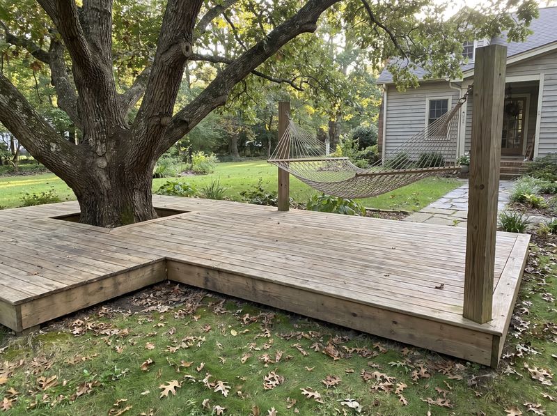 Cedar Deck Built Around a Tree