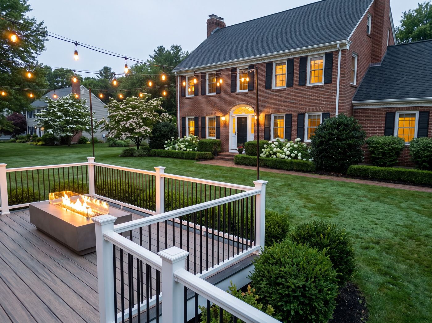Composite Deck with Glowing Fire Table
