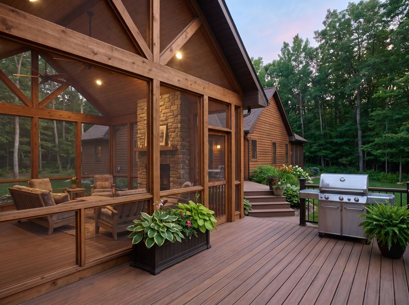 Composite Deck with Screened Timber Porch