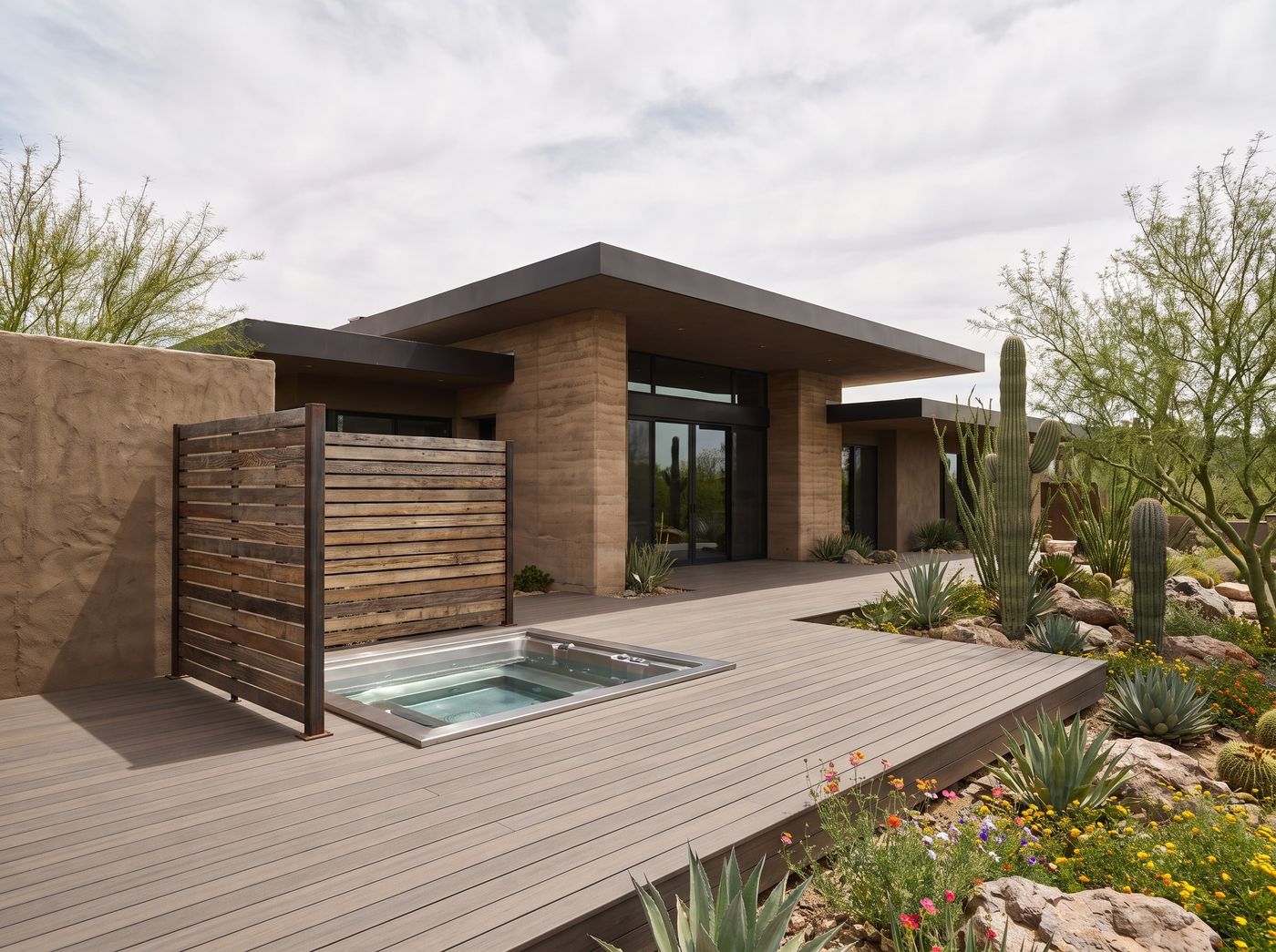 Desert Deck with Inset Hot Tub