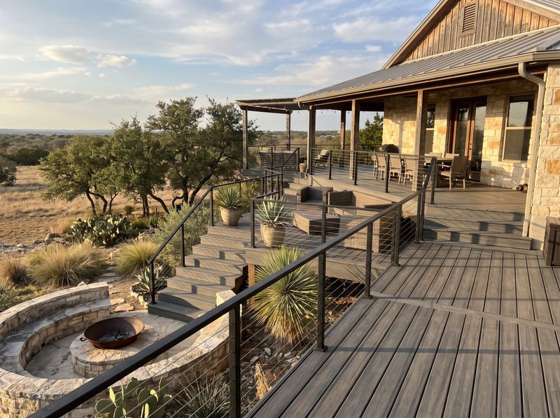 Multi-Level Composite Deck with Fire Pit