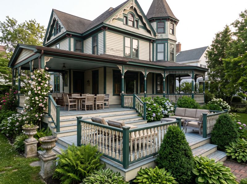 Multi-Level Victorian Deck with Dining Porch