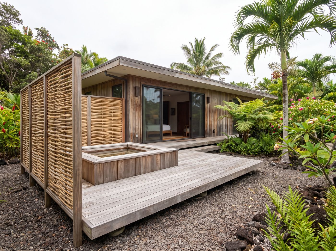 Platform Deck with Built-in Soaking Tub