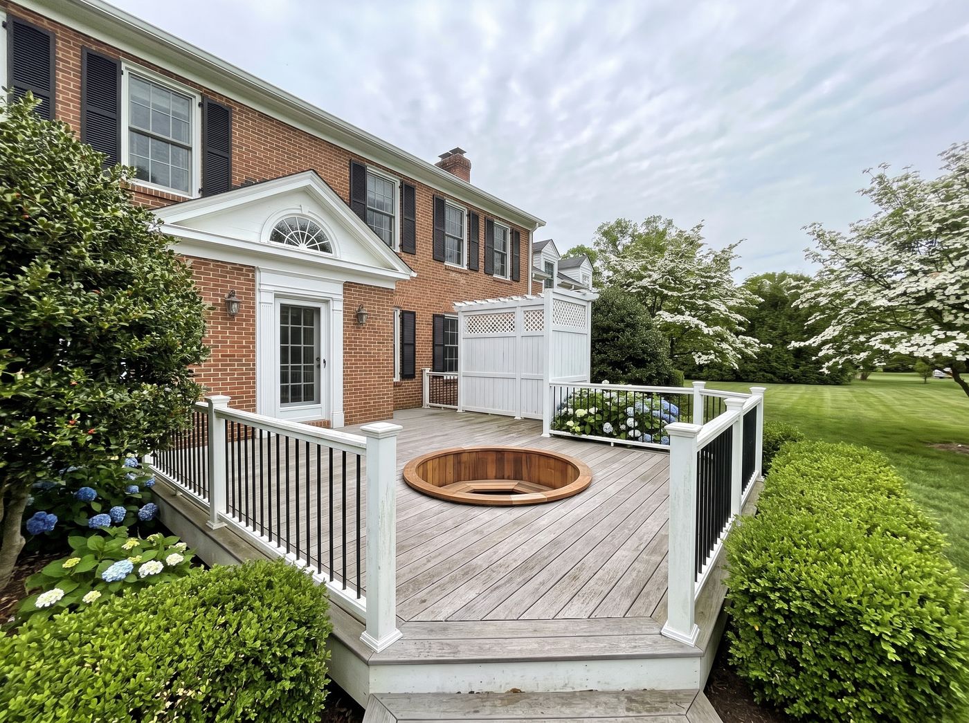Raised Deck with Sunken Hot Tub
