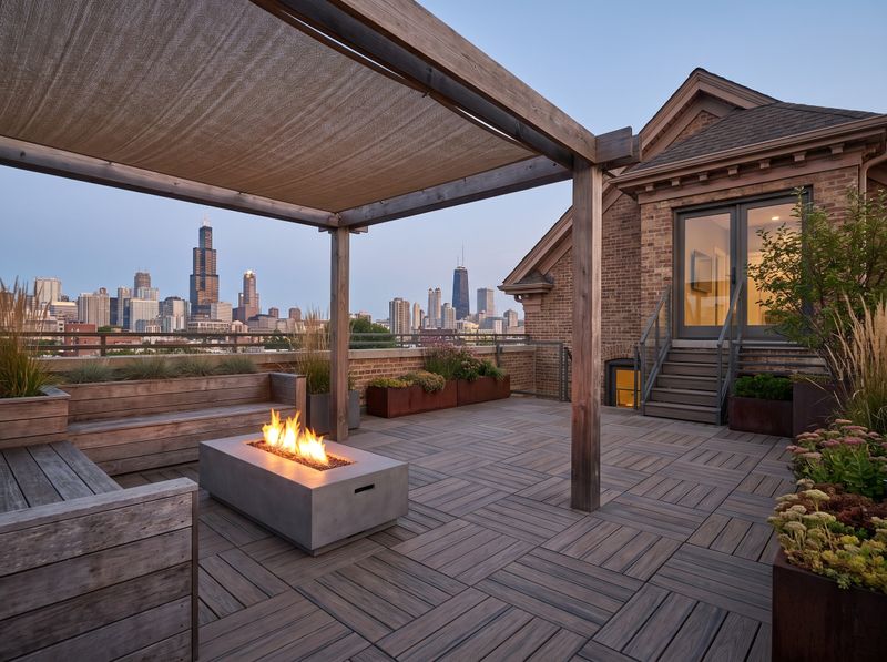 Rooftop Composite Deck with Fire Table