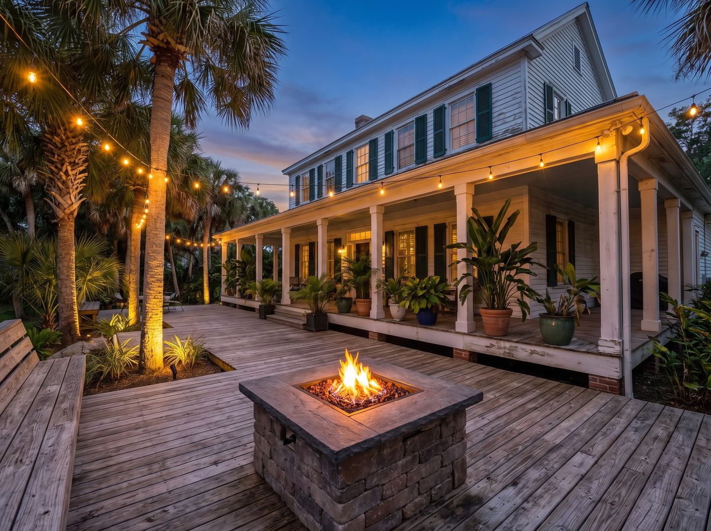 Sprawling Timber Deck with Fire Pit