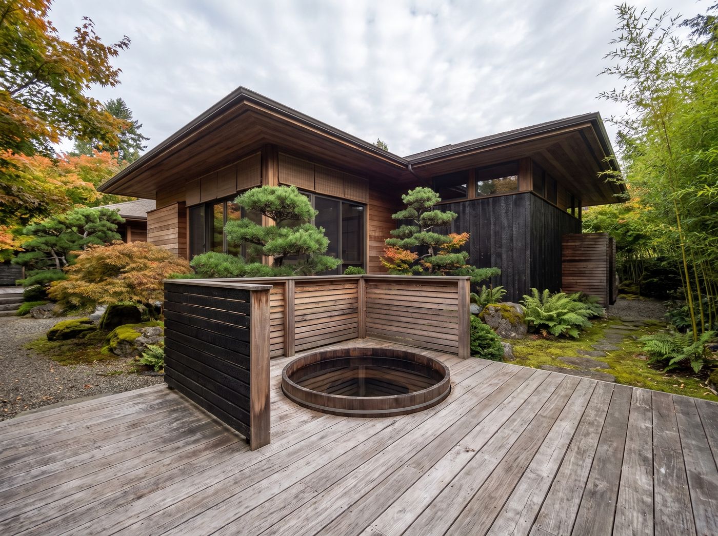 Sunken Hot Tub on Weathered Deck