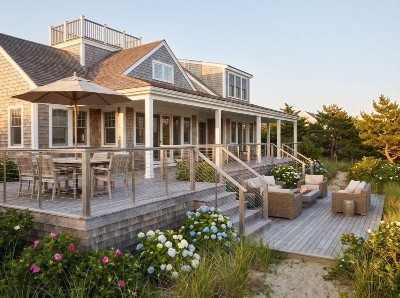 Tiered Deck on a Coastal Beach House