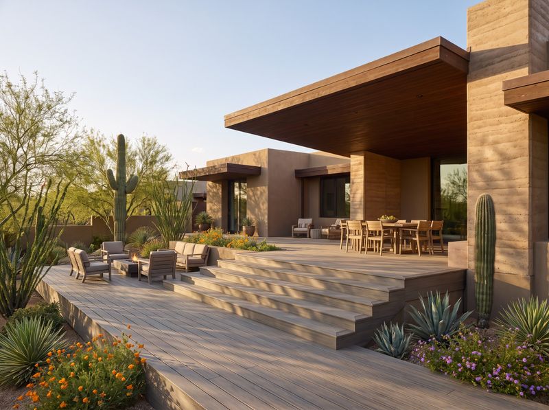 Tiered Timber Deck with Desert Dining