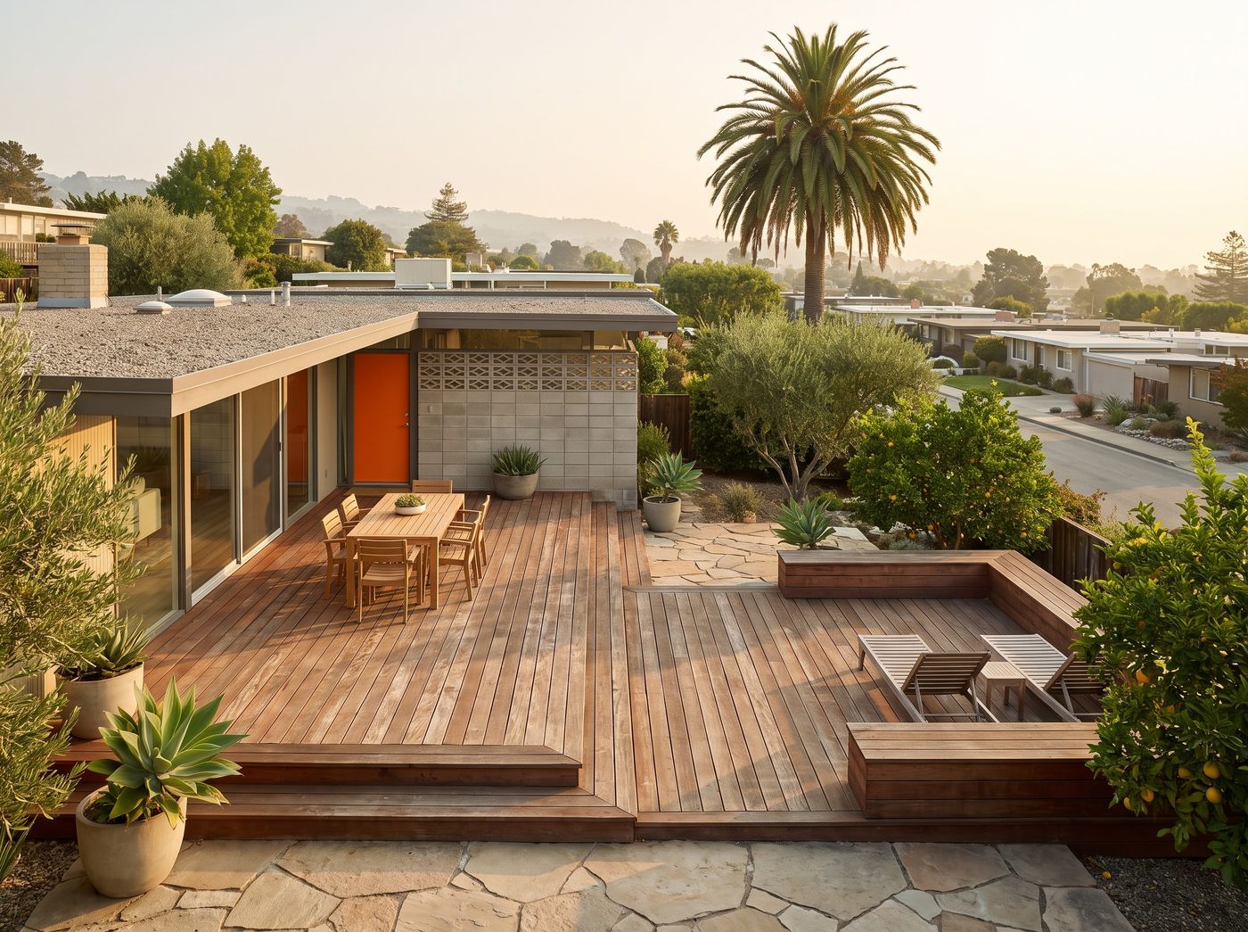 Tiered Timber Deck with Outdoor Dining
