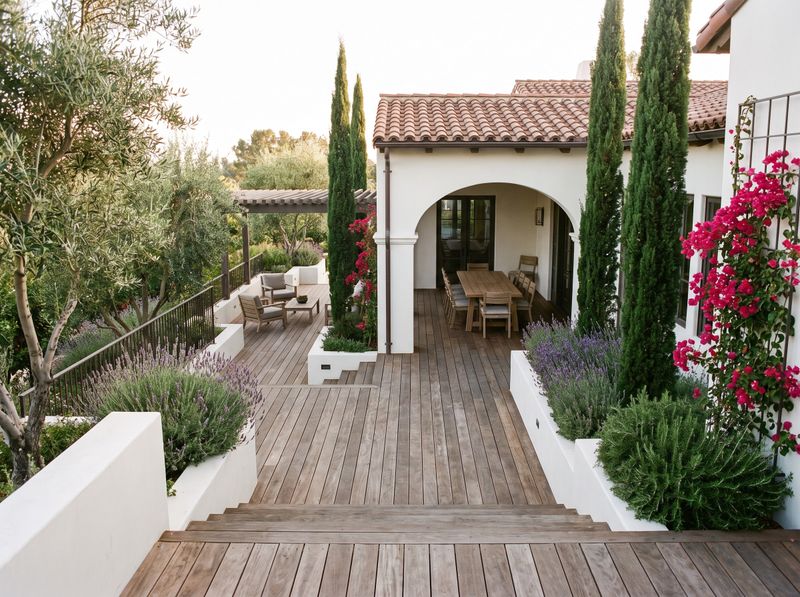 Tiered Timber Deck with Stucco Arches