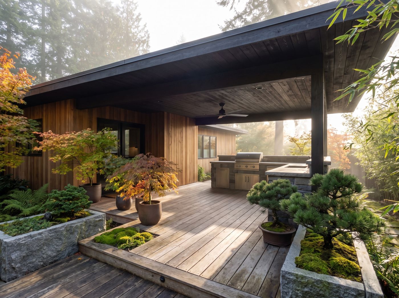 Timber Deck with Covered Outdoor Kitchen