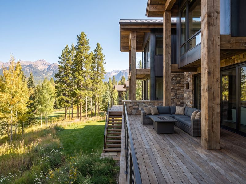 Timber Deck with Scenic Mountain View