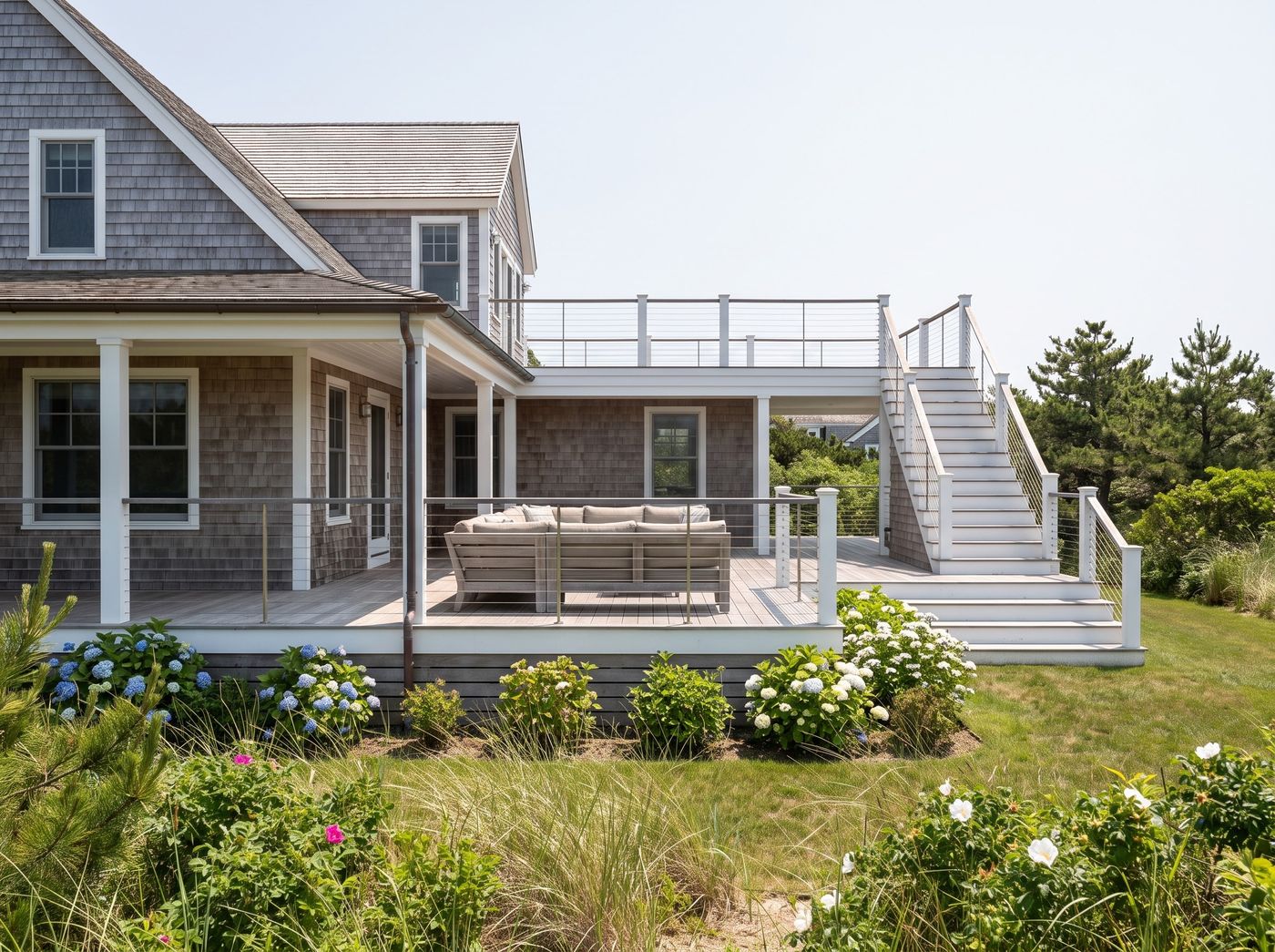 Two-Story Deck with Cable Railing