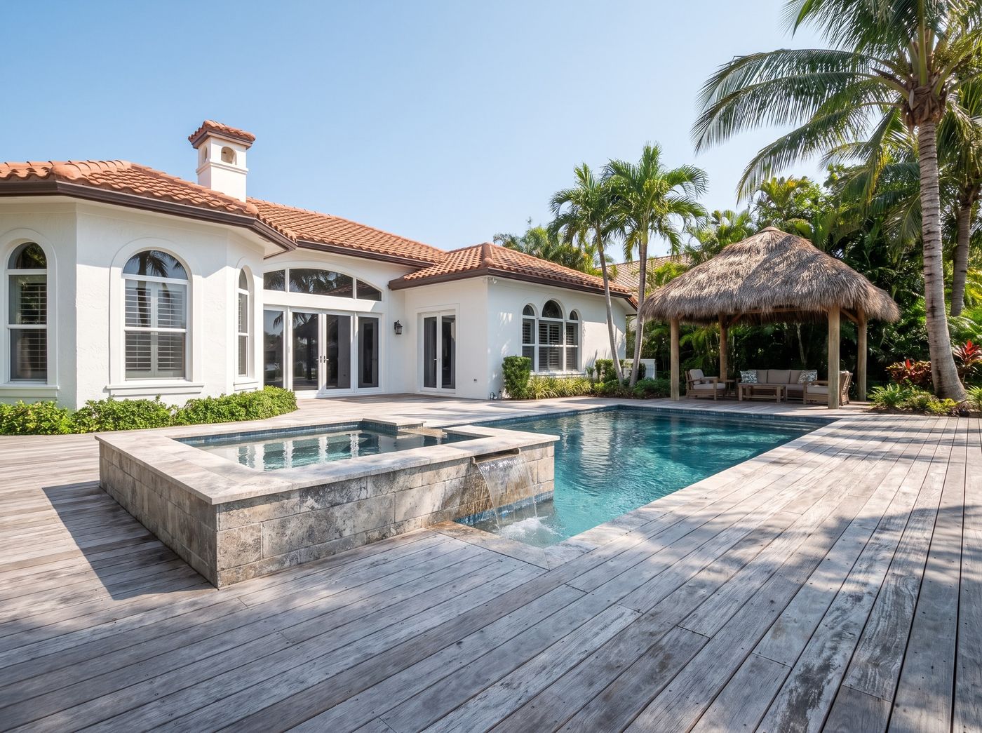 Weathered Ipe Pool Deck with Cabana