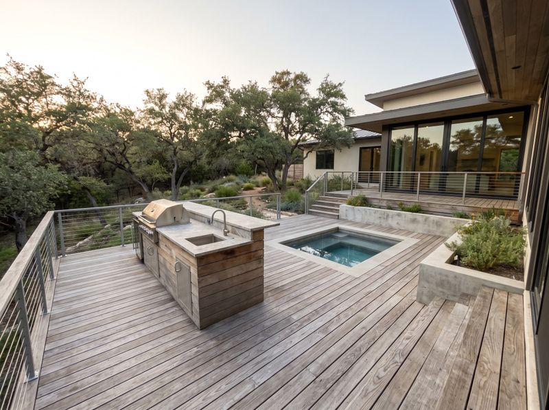 Wood Deck with Integrated Plunge Pool