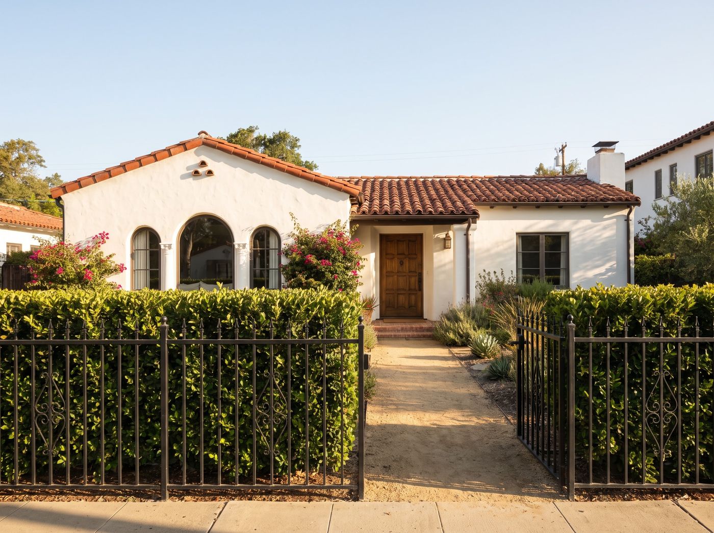 Black Aluminum Fence Framing Front Yard