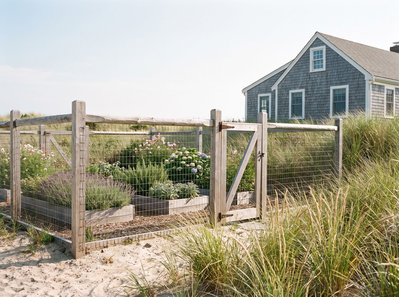 Cedar and Hog Wire Garden Fence
