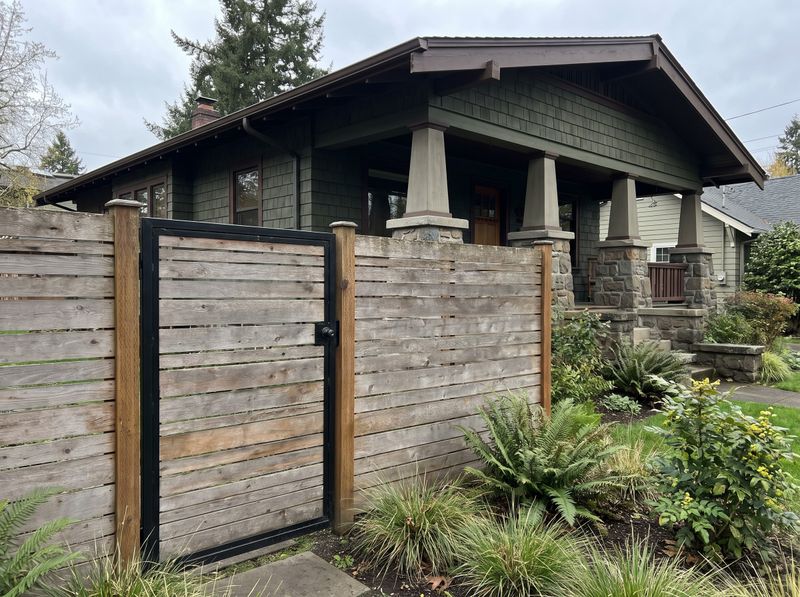Cedar Privacy Fence with Metal-Framed Gate