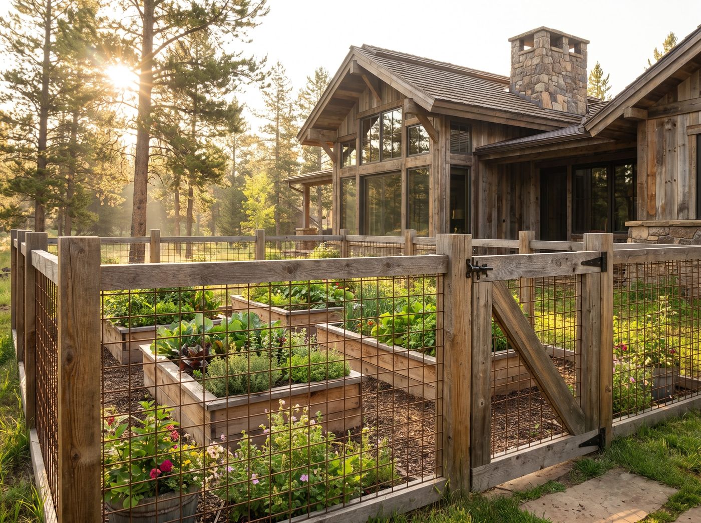 Hog Wire Garden Fence and Gate