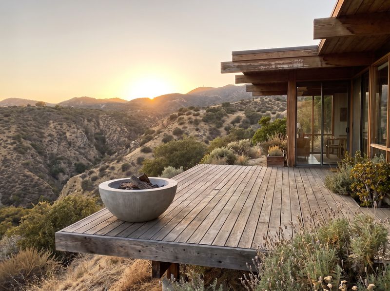 Cantilevered Deck with Concrete Fire Bowl