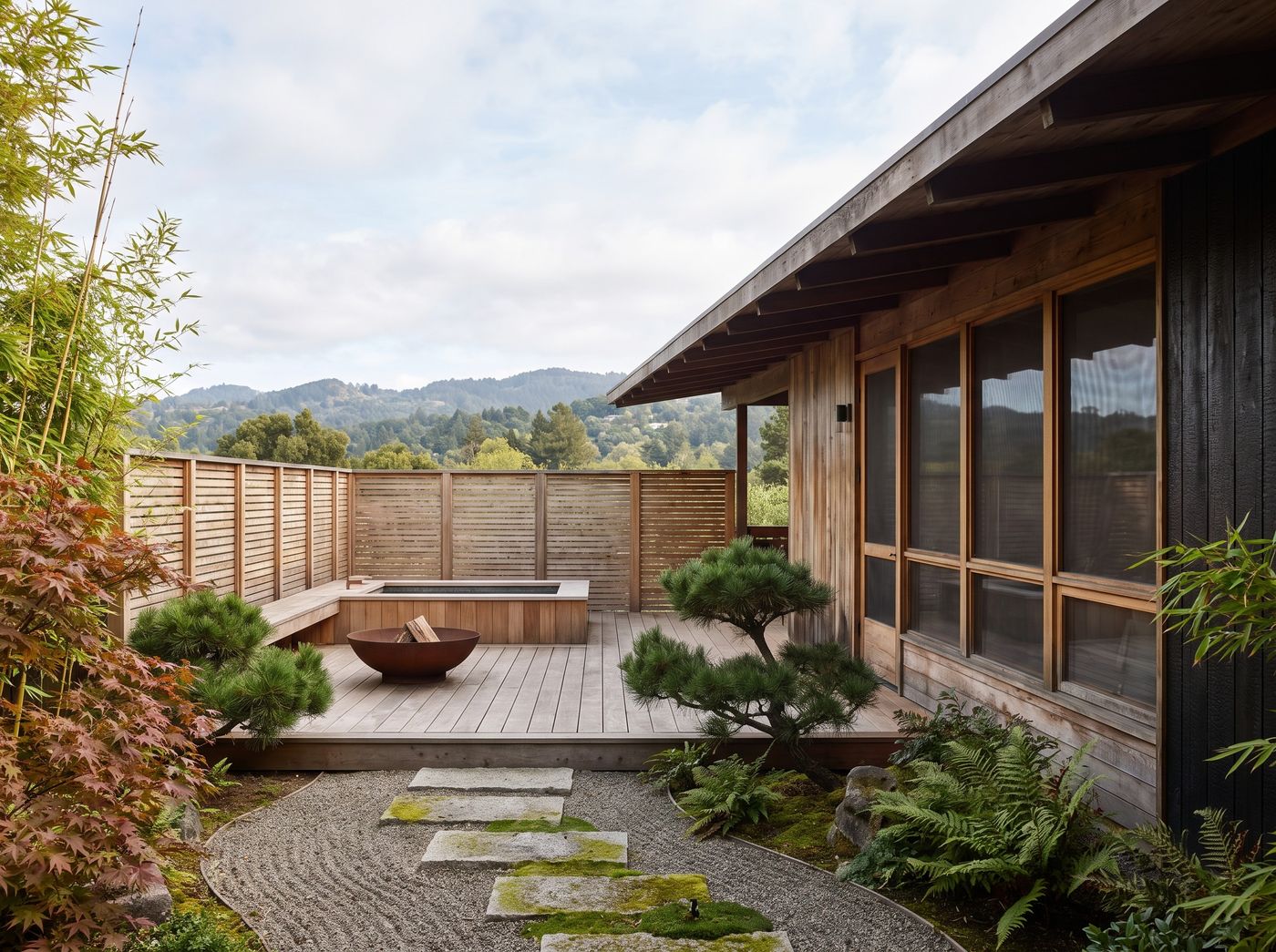Cedar Deck with Fire Bowl and Hot Tub