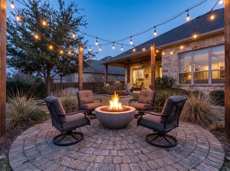 Gas Fire Pit on Circular Pavers
