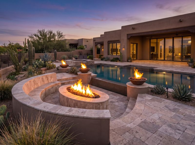 Sunken Fire Pit with Curved Seating Wall