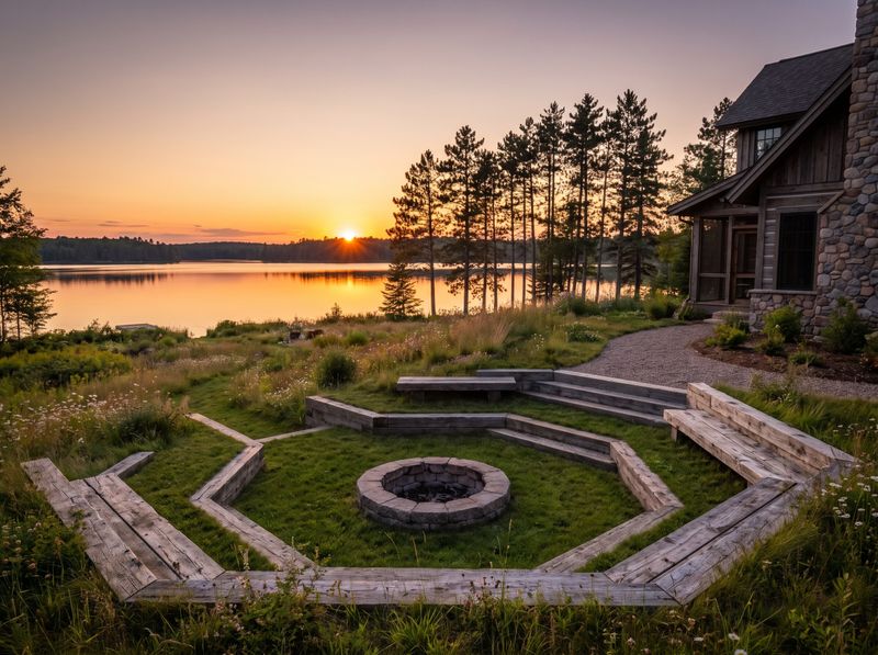 Sunken Fire Pit with Timber Benches