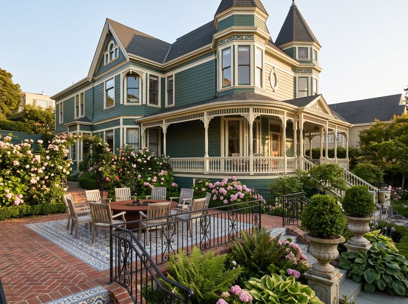 Victorian Terrace with Fire Pit Seating