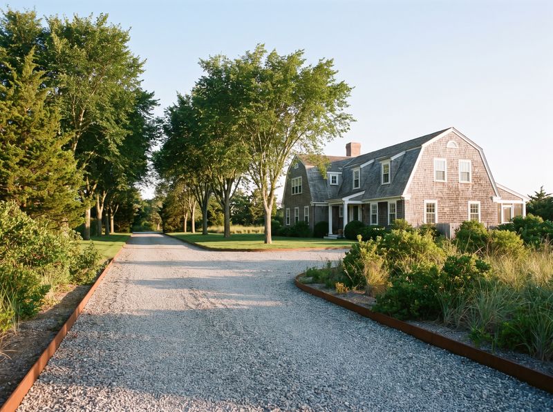 Gravel Driveway Framed by Tree Allée