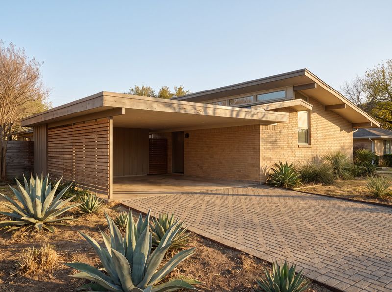 Mid-Century Carport with Cedar Slats