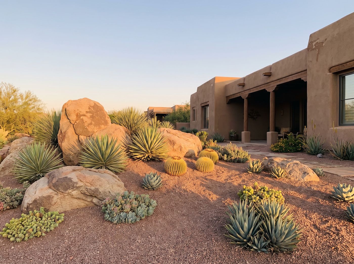 Desert Rock Garden with Weathered Boulders