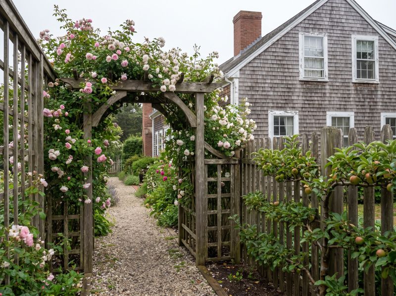 Timber Arbour Covered in Climbing Roses